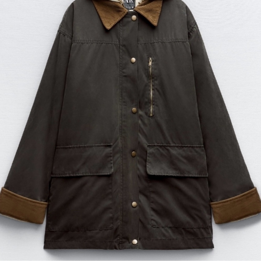 Zara Dark Brown Jacket with Tan Accents